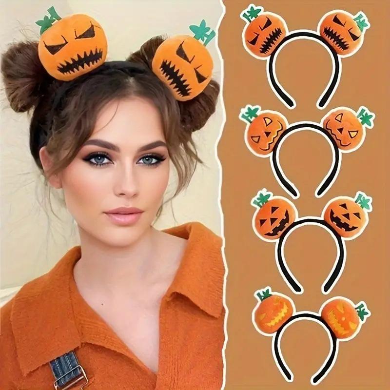 16PCS Halloween Spooky Pumpkin Hair Bands Quirky Cute Wash Face Headband Women 2025 Halloween Party Hairpin Decoration Headpiece