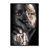 African woman canvas poster gold foil mask jewelry decorative painting living room wall painting for modern home decor painting