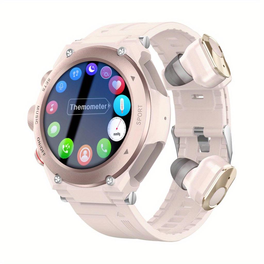 T92 2-in-1 Earphone & Smartwatch: MP3, Body Temp Detection, Touch Screen, and Call Features