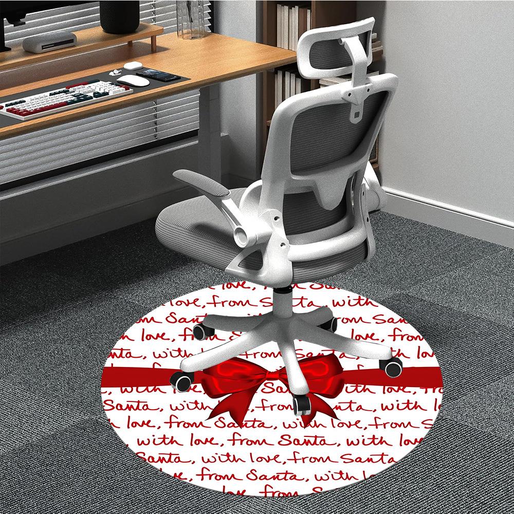 

1pc Love Bow Office Round Rug, Non-slip, Soft and Durable Office Rug for Interior Decoration, Perfect for Office, Beautiful Decoration yy260324013 80cm by 80cm