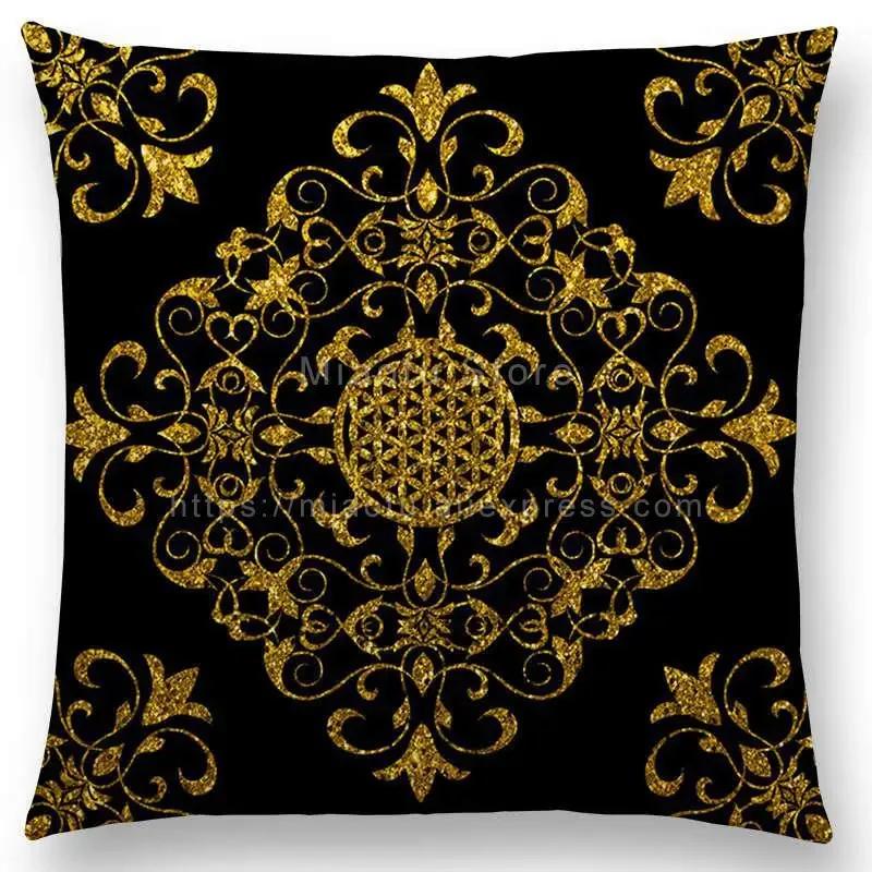 New Dreamy Emerald Spirit Flower Pillow Case Soul Mandala Elegant Flourish Floral Pattern Design Prints Retro Cushion Cover