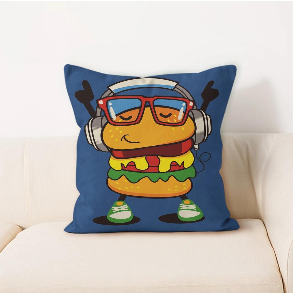 Einfache Heimdekoration Kissen Quadratische Auto Rückenlehne Cartoon Buchstaben Kissen Trendiger Kissenbezug