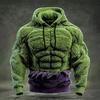 Męska bluza z kapturem na mięśnie Realistyczny nadruk 3D Bluza wciągana Mięśniowa Ciepła Puszysta Bluza z kapturem na imprezę Ubrania uliczne