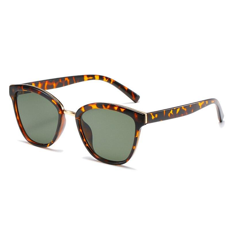 SO&EI Retro Square Leopard Sunglasses Women Fashion Blue Champagne Shades UV400 Men Cat Eye Gradient Sun Glasses