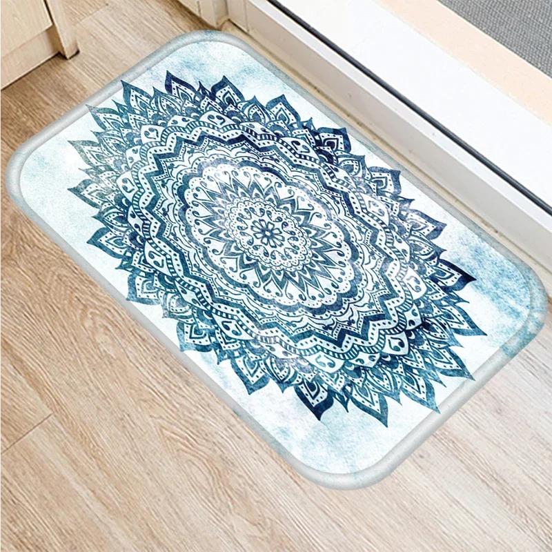 Mandala-Druckserie Fußmatte Schlafzimmer Eingang Fußmatte Heimdekoration Wohnzimmer Willkommens-Fußmatte Rutschfeste Küchenbodenmatten