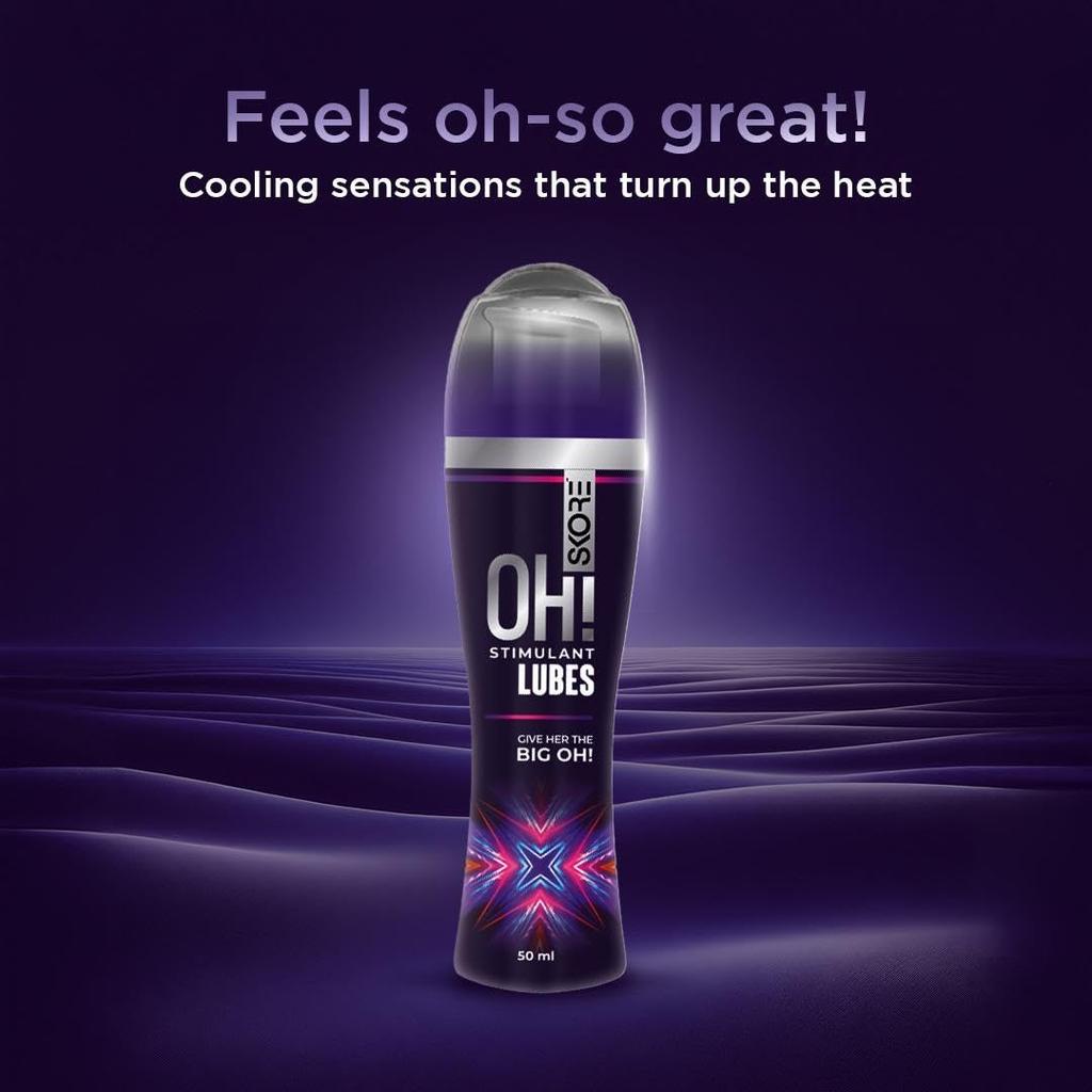 Skore OH! Water Based Intimate Lubricant Gel 50 ml Cooling Tingling Sensation Skin Friendly Condoms Compatible