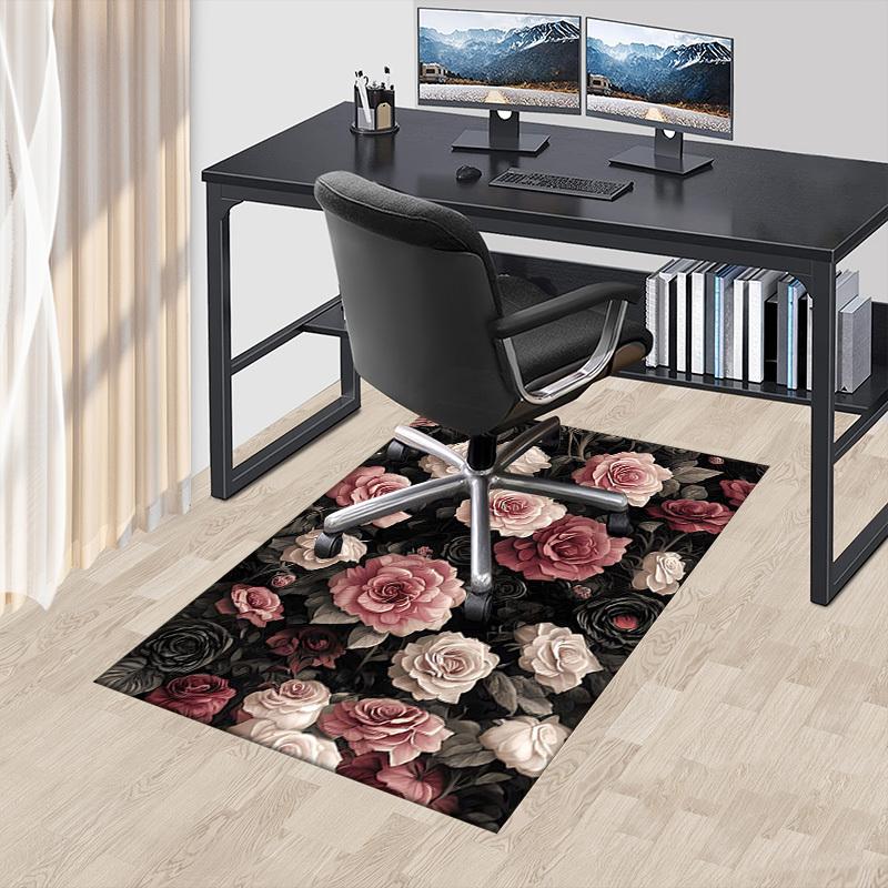 1PC Rose Floral Extra Large Non Slip Floor carpet, Office, family, Studio   Large Area Rug Indoor Rugs, Bold Statement Piece