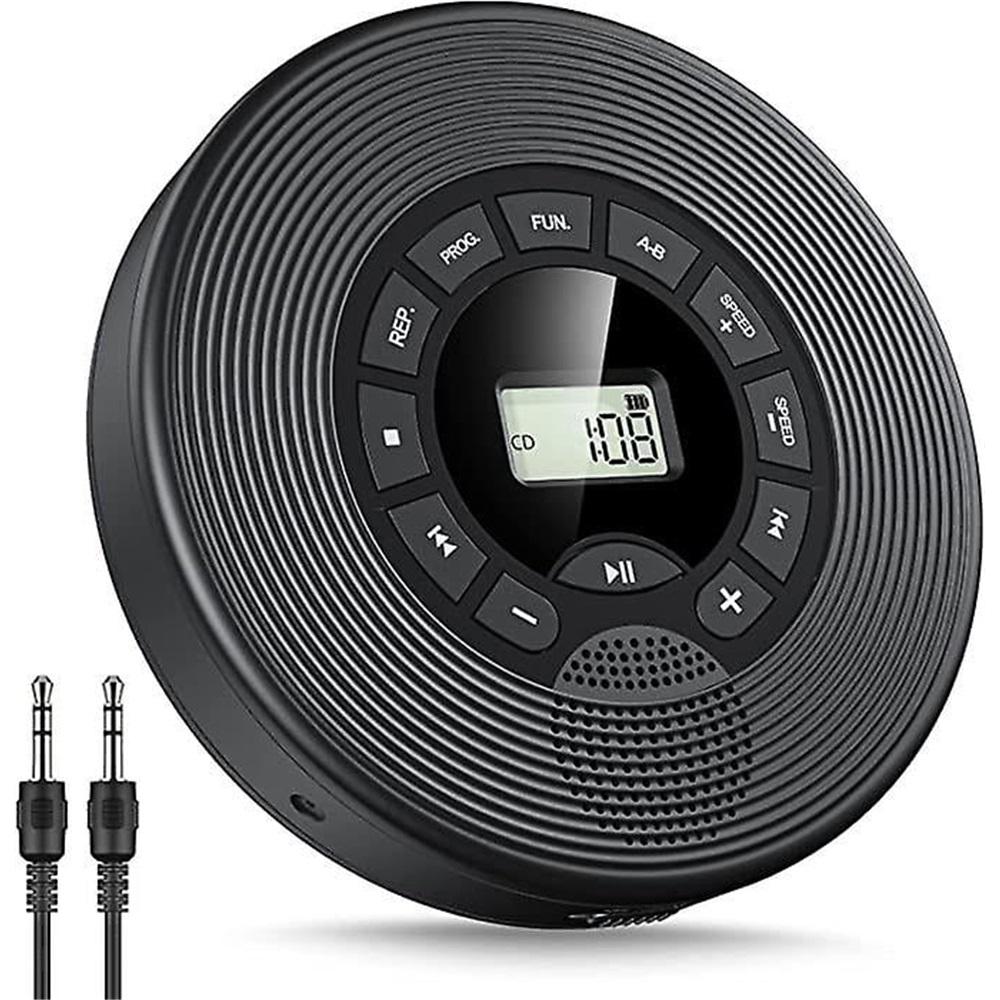 

Bluetooth CD player with speakers, rechargeable 1400mAh portable CD player with anti-shock/skip protection