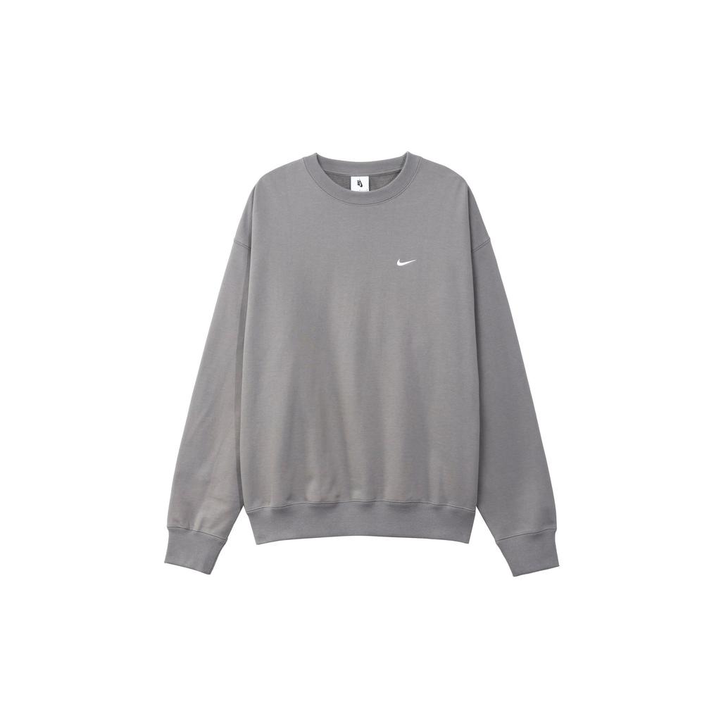 Nike Solo Swoosh Solid Color Loose Fit Crew Neck Long Sleeve Sweatshirt Men Tops Teal-Grey DX0812-029