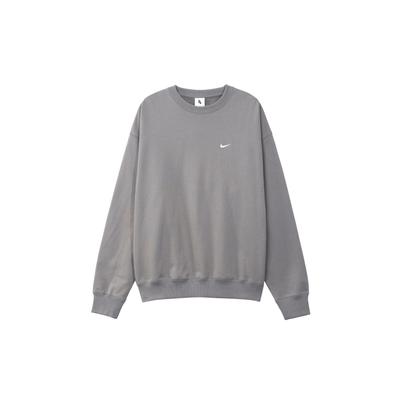 Nike Solo Swoosh Solid Color Loose Fit Crew Neck Long Sleeve Sweatshirt Men Tops Teal-Grey DX0812-029