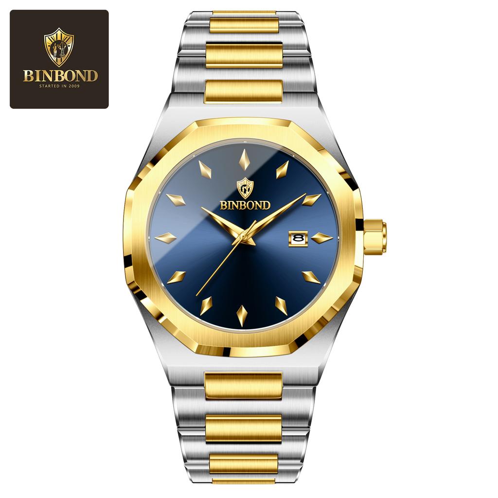 New Luxury Men's Quartz Watch Stainless Steel Strap Fashion Casual Waterproof Watch Top Business Calendar Men's Watch