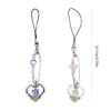 Simple Pin Heart Flower Pendants Phone Charm Straps Lanyard Purse Accessories