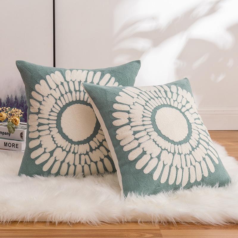 Green Ins Style Pillow Case Internet Celebrity Style Art Design Pillow Sofa Cushion Model Room Pillow