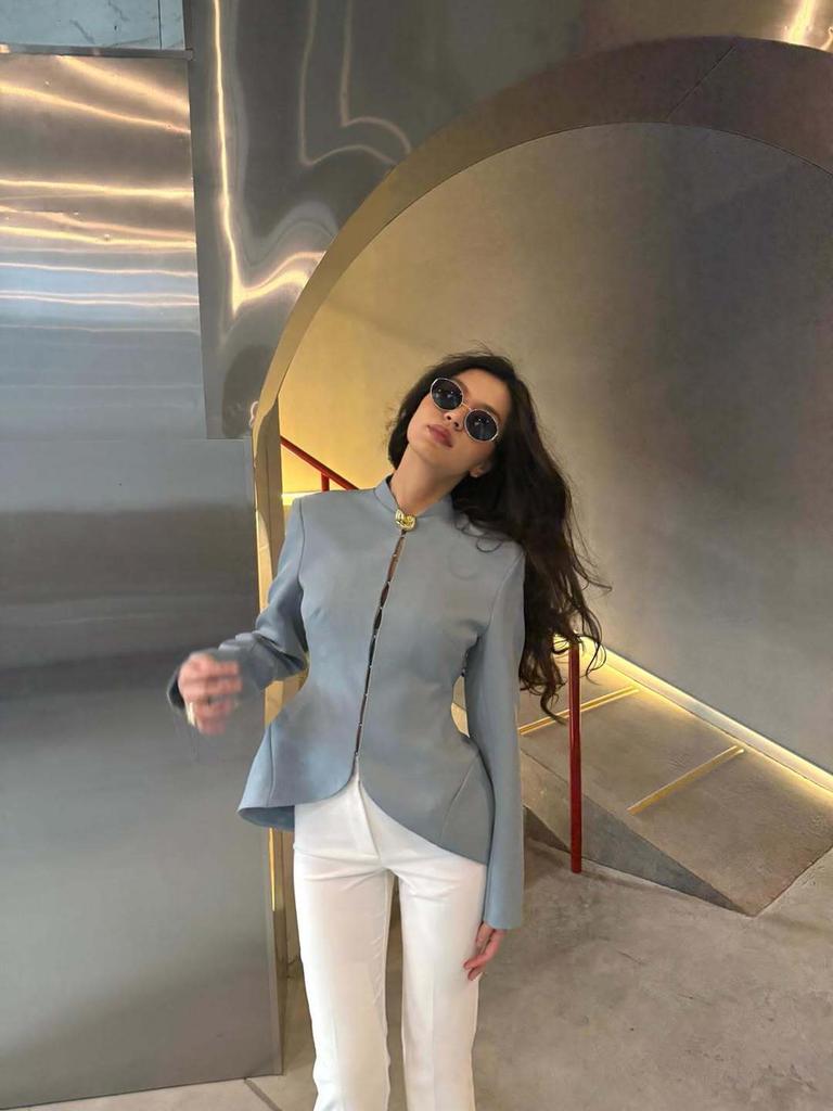 New Asymmetric Blazer Jacket Long Sleeve Women's Top for Figure-Flattering Fit