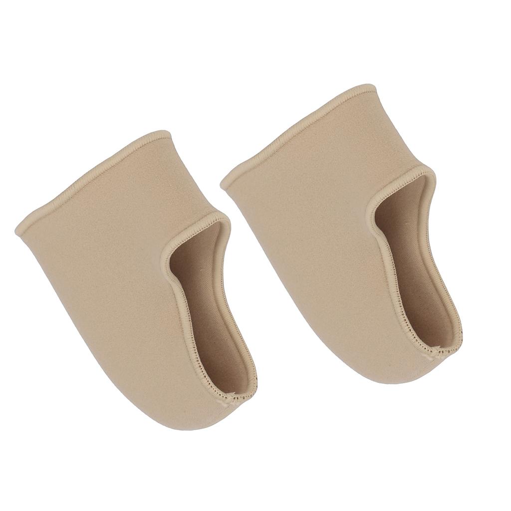 1 Pair Heel Cup Skin Color Elastic Shock Absorbing Plush Cloth Silicone Heel Protector