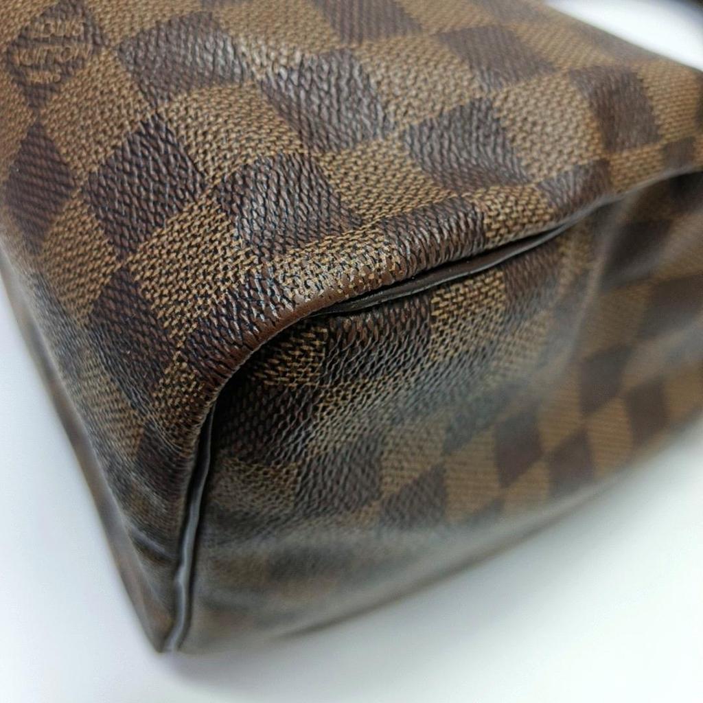 [Pre-Owned] Speedy 30 Checkered Zipper Closure Coated Canvas With Leather Trim Handbag - Good #BHOOEM