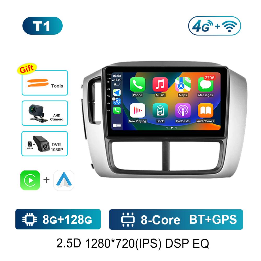 For Honda Pilot 1 2005 - 2008 IPS Screen 9'' Car Radio Multimedia Player Carplay Android System 4G Bluetooth WiFi GPS Navigation