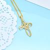 Two tone infinite cross pendant necklace with heart-shaped women's jewelry