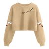 Women's Fashion Halloween Printed Navel-Exposed Long Sleeve Pullover Sweatshirt