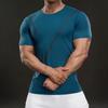 583309 Summer 2025 American Casual Short-sleeved T-shirt Fashionable Sports Slim Elastic Fitness Outdoor