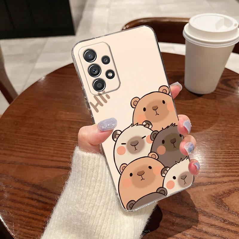 Capybara Cute Clear Soft Phone Case For Samsung Galaxy A56 A57 A37 A55 A54 A36 A35 A26 A25 A16 A17 A07 A52 A34 A73 A53 A21 Cover