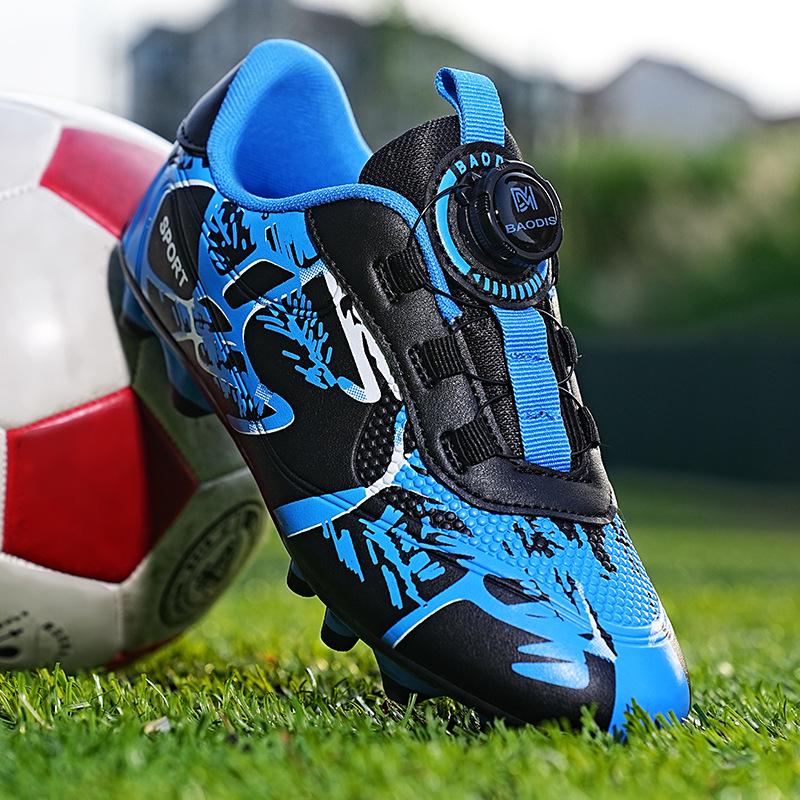 Kids' Boys TF Soccer Cleats - Wear-Resistant, Studded, Rotating Buckle for Outdoor Training