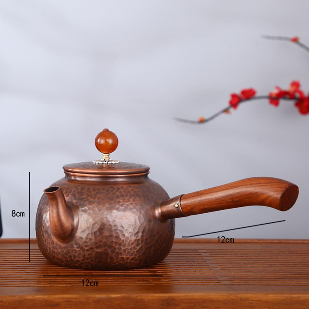

600Ml, Handmade Purple Copper Tea Kettle, Boiling Water Teapot, Chinese Health Copper Tea Pot, Tea Ceremony Kung Fu Tea Set 600ml