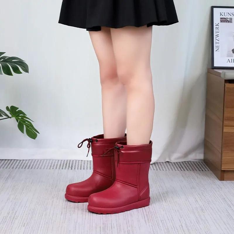 

Новые зимние сноубутсы, длинные голенища, модные повседневные высокие водонепроницаемые хлопковые ботинки, нескользящие на толстой подошве и теплые на флисе сноубутсы 36-37 [It is recommended to buy one size larger]