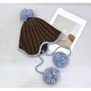 25 early autumn new Harajuku simple wind splicing contrasting color wool knitted bucket hat warm bucket hat female tide