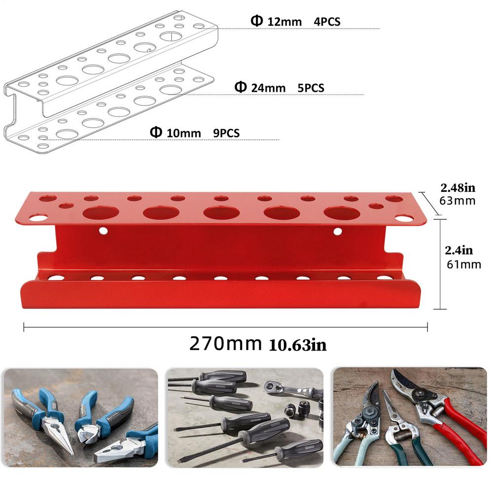 

Magnetic Screwdriver Holder Heavy Duty Magnetic Rack Magnet Screw Driver Storage Rack For Scissors Carts Pegboard Garage червоний
