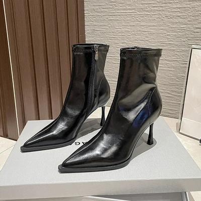 Fashion Luxury Spring Autumn Women Ankle Boots Fashion Ladies Pointed Toe Short Booties Elegant Thin High Heel Women's Botas De Mujer