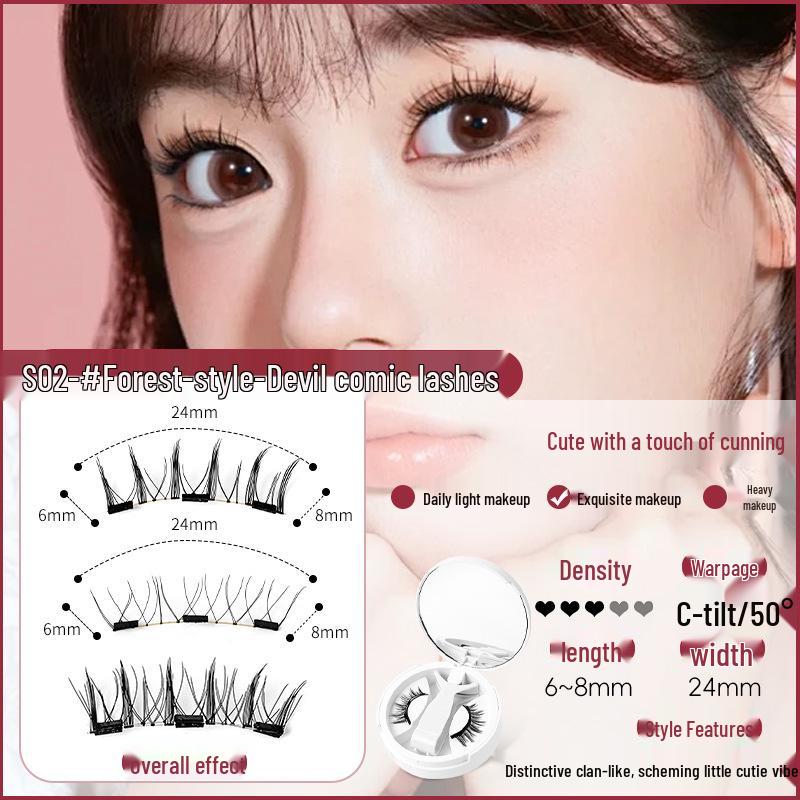 Magnetic False Eyelashes: Natural Set with Easy-to-Use Tweezers and Portable Case
