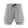 Men's Quick-Dry 3/4 Running Shorts with Phone Pocket, Layered Design, Anti-Exposure Fitness Pants for Morning Runs.