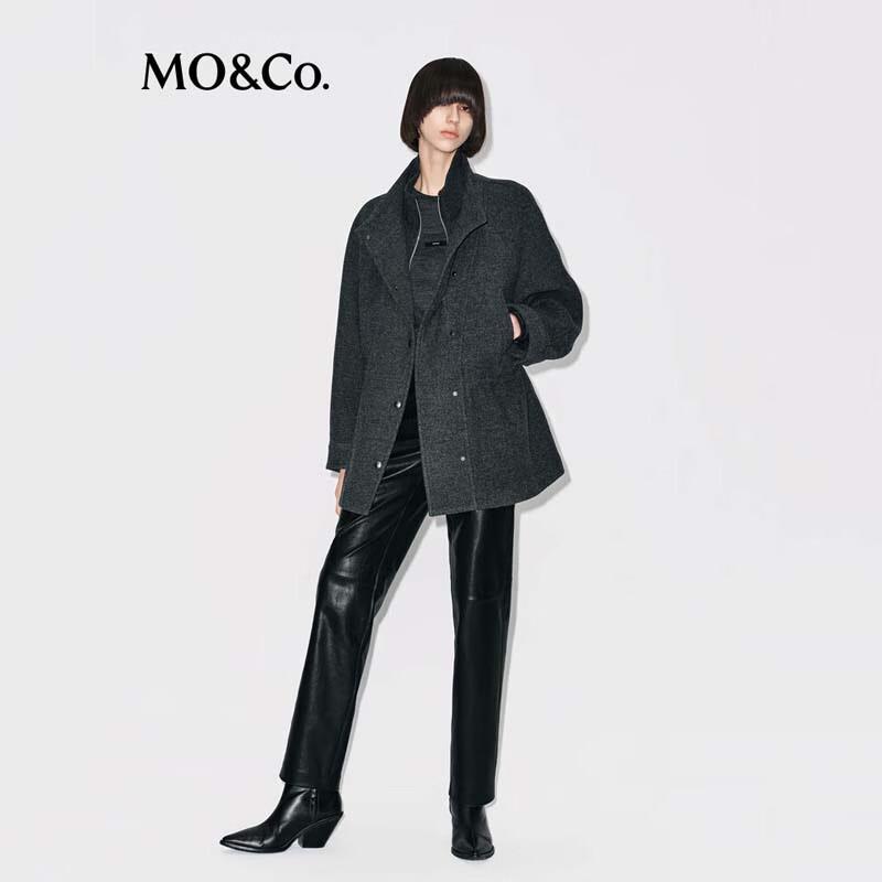 MO&Co. Women's Knit Patchwork Wool Coat