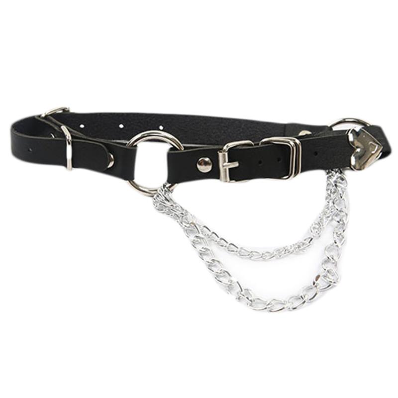 Punk Leather Waist Chain Belt Layered Ring Belly Chains Dance Body Accessories for Women and Girls