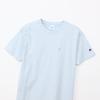 Champion Basic Shirt Short Crew Cotton Script Logo Relax Pale Sax Women's CW-X339 Dress, Sleeve, Neck, USA, Embroidery, Fit,
