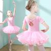 Fashion Long Sleeve Kids Ballet Dress Bowknot Fluffy Performance Clothes Cotton Party Dress Ballet Tutu Skirt Children