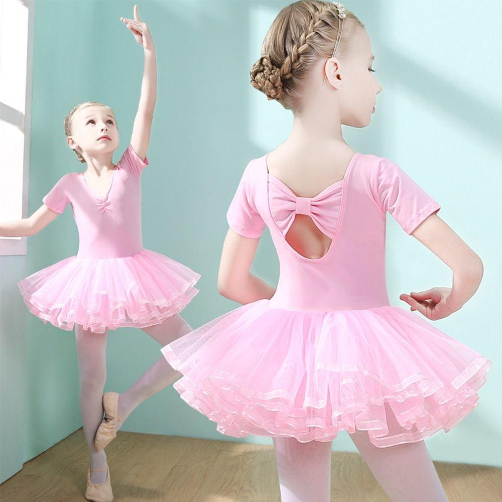 Fashion Long Sleeve Kids Ballet Dress Bowknot Fluffy Performance Clothes Cotton Party Dress Ballet Tutu Skirt Children