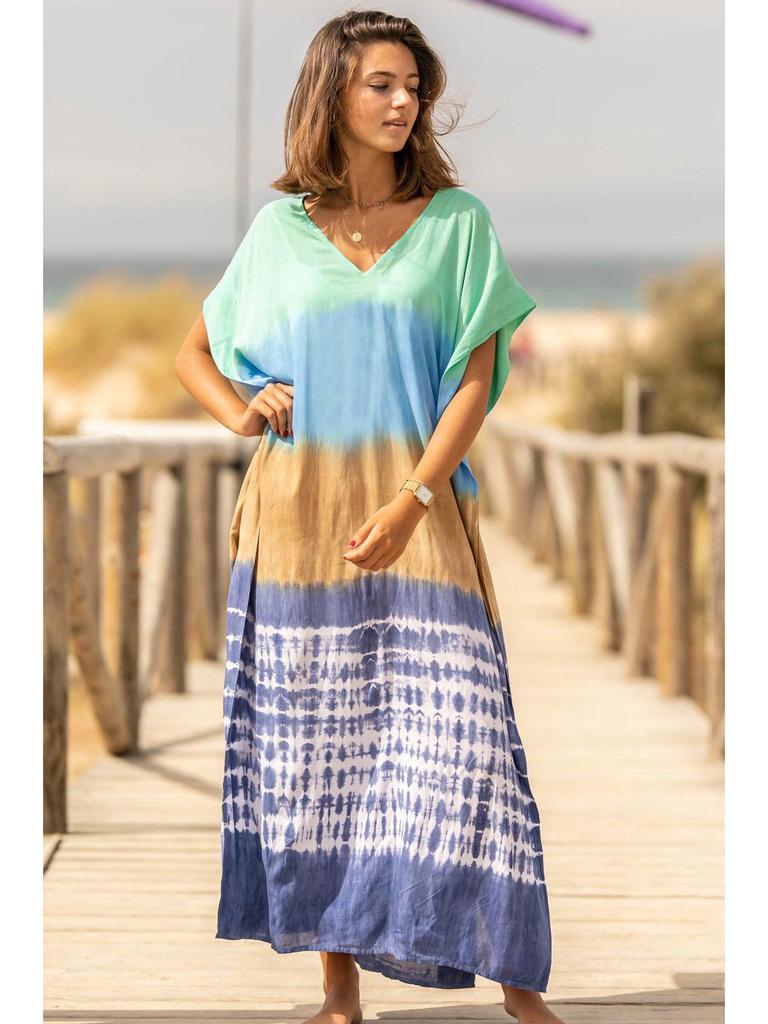 Rayon Printed Beach Cover-up Robe - Resort Casual Bikini Style 786