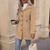 Amazon 2025 cross-border European and American foreign trade women's clothing autumn and winter temperament slim lapel button woolen coat coat