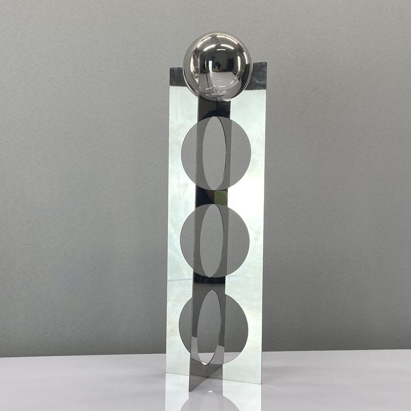 Simple Modern Geometric Three-dimensional Metal Entrance Hall Decoration Concentric Bracket Ball Ornaments Study Room Sample Tabletop Furnishings