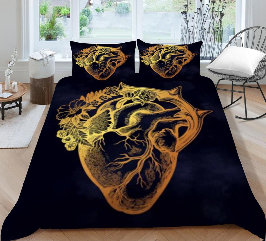 2/3-teiliges Bettwäsche-Set Atmungsaktive Decke Bettbezug-Set 3D Böhmisches Design Mikrofaser Bequeme Bettwäsche