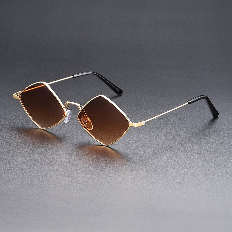 New Trendy Small Frame Metal Sunglasses - Hip Hop Disco Retro Diamond Design