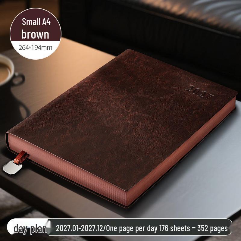 2026 A5 Planner: Soft Leather Cover, Annual Calendar, Custom LOGO Efficiency Notebook