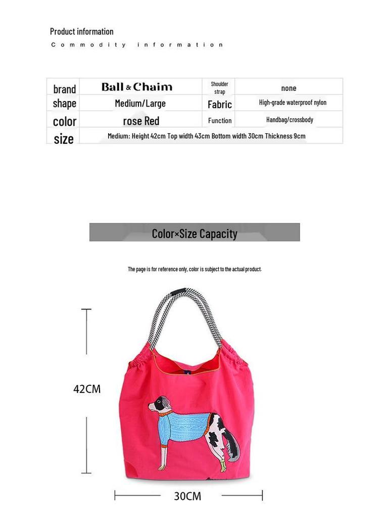 Women's Oxford Cloth Embroidered Handbag: Large Capacity, Nylon, Portable, Crossbody, and Shoulder Bag.