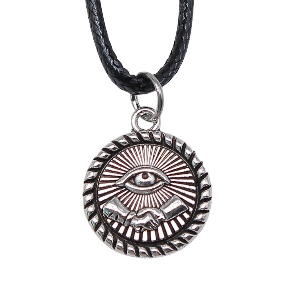 45cm Necklace Leather Chain Big Eye Of Horus Minimalist Jewelry Components QN029