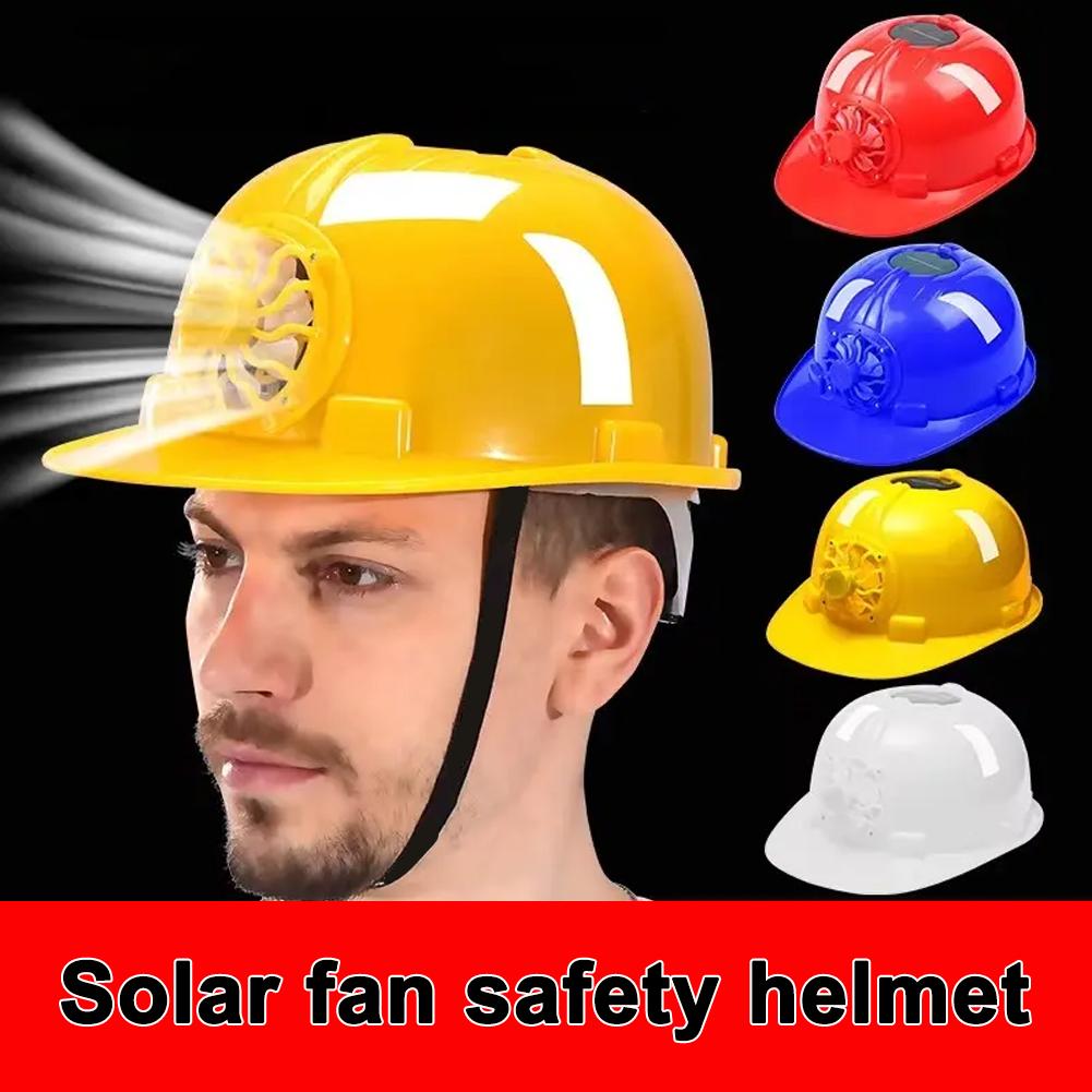 Solar Power Fan Helmet Outdoor Working Safety Hard Hat Workplace ABS Material Protective Cap Safety Hard Hat With Solar Fan