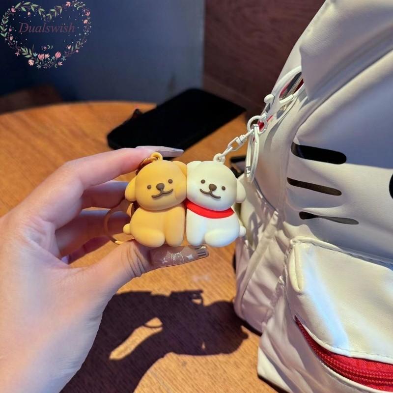 2 Stück/Set Niedlicher Welpe Magnetische Anziehungskraft Paar Rucksackanhänger Schlüsselanhänger Kreativer Romantischer Paar Umarmungsanhänger Niedliches Geschenk Paar Freund Geschenk