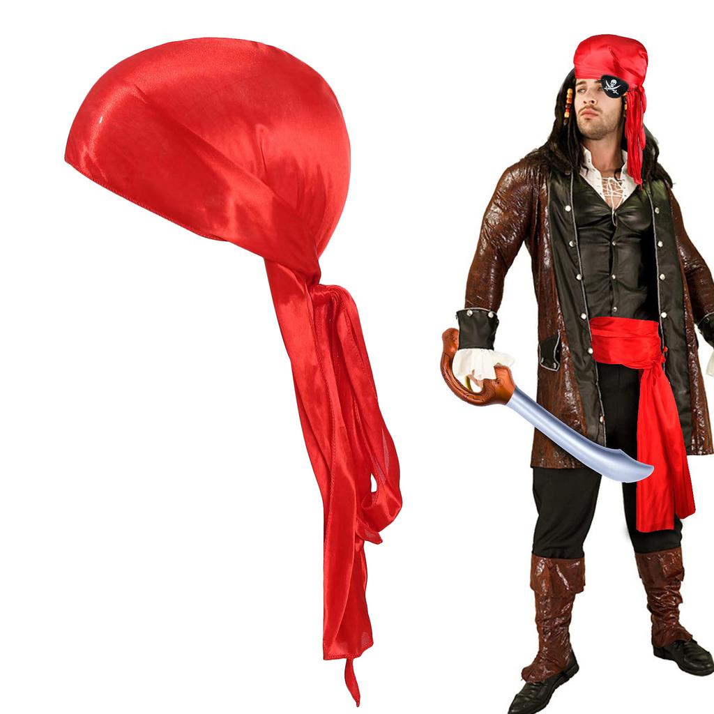 Pirate Hairband Captain Bandanas Belt LARP Supplies for Halloween Teens Masquerade Dress-up Theme Party