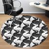 1pc Swan Pattern Office Round Area Rug, Indoor Mat Suitable For Office, Under Office Chairs Bedroom Living Room Home Decor, Room Deco